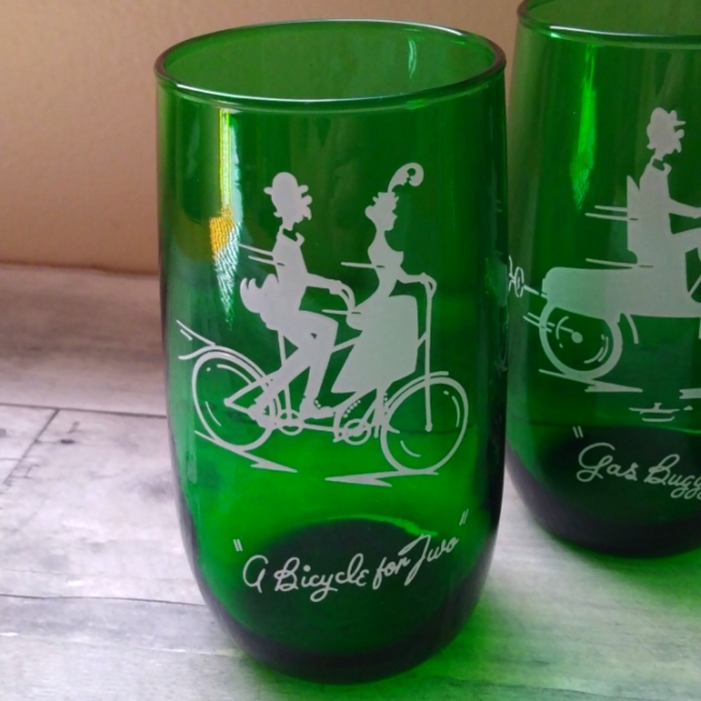 Anchor Hocking Green Glasses Set/4 - Picture 2 of 8